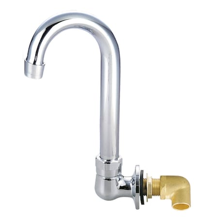 Bk Resources Faucet, Splash Mount Spout Base, 5" Gooseneck Swivel Spout BKF-WMB-5G-G